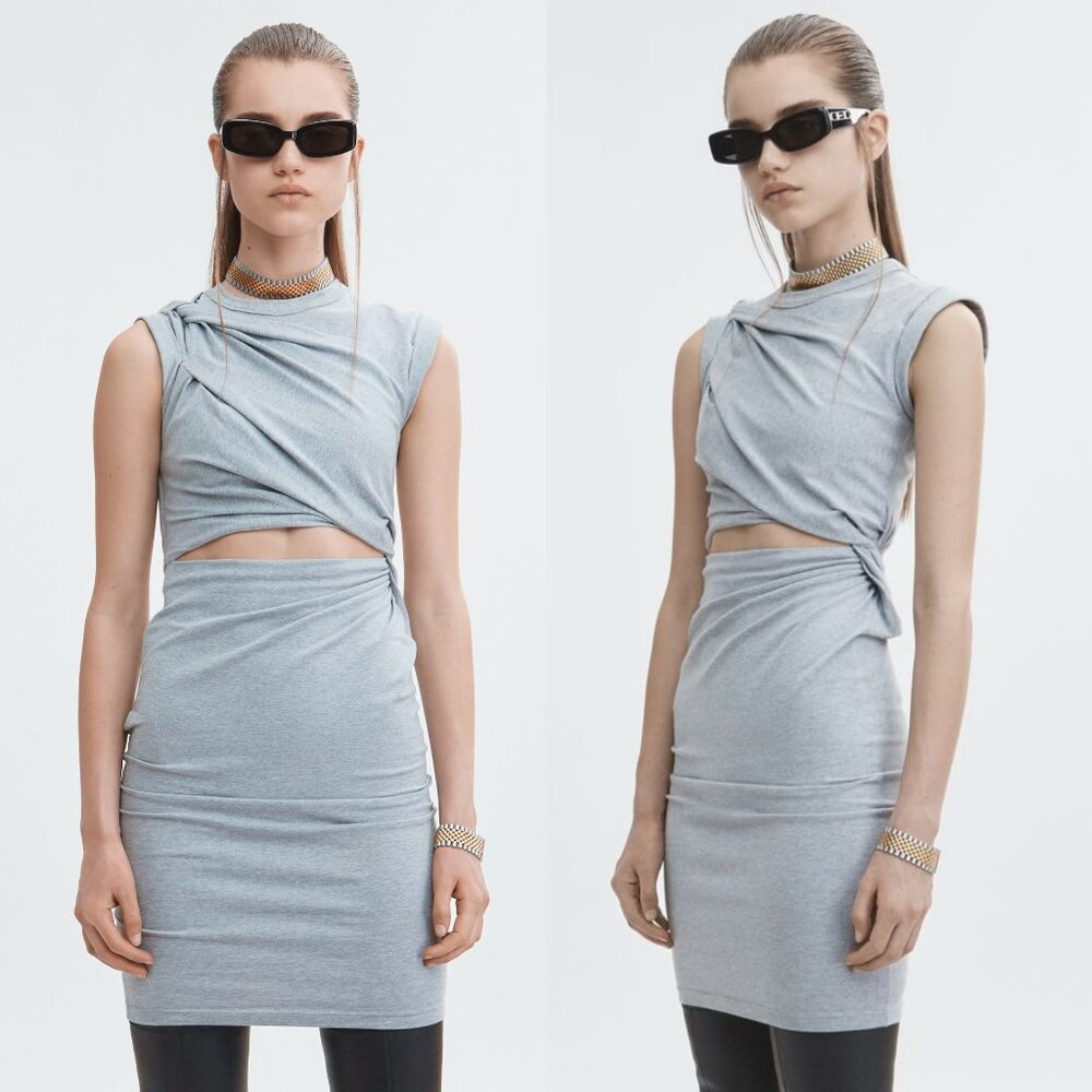 T By Alexander Wang Tank Dress with Shoulder Twist and Keyhole, Like New